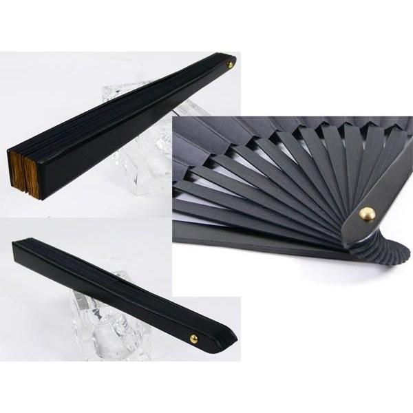 黒鉄扇 八寸 黒色 伝統製法 日本製 鍛造/送料無料メール便