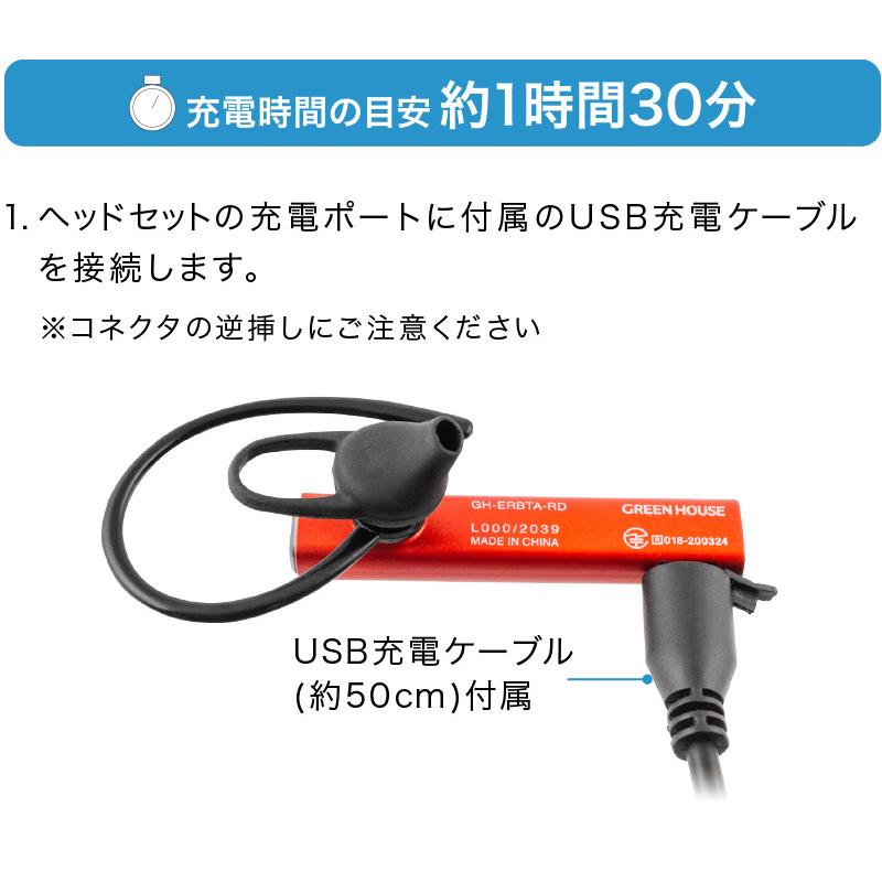 ヘッドセット Bluetooth対応 イヤホン マイク付き テレワーク グリーンハウス グレー GH-ERBTA-GY/5164ｘ１台/送料無料メール便 箱畳む　ポイント消化｜kawanetjigyoubu｜03