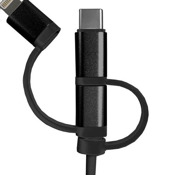 ライトニング/microUSB/ Type-Cケーブル 1m ブラック Apple公式認定品  HIDISC Lightningケーブル  HD-3IN1BK/0593｜kawanetjigyoubu｜03