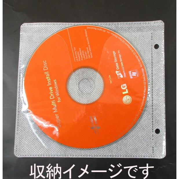 不織布ケース CD/DVD/BD 両面収納タイプ 100枚・ファイリング用2穴付 HD-FCD100RH/0706ｘ１個/送料無料メール便  袋出し ポイント消化｜kawanetjigyoubu