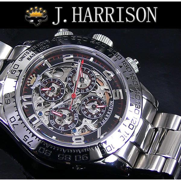 J.HARRISON/ジョンハリソン /自動巻スケルトン型腕時計/JH-003RB : jh