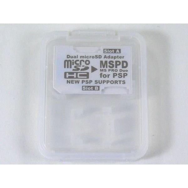 変換アダプタ microSD→MSPDメモリースティックProDuoｘ２枚刺しデュアルスロット 3231 PSP/PS3 変換名人/送料無料｜kawanetjigyoubu｜02