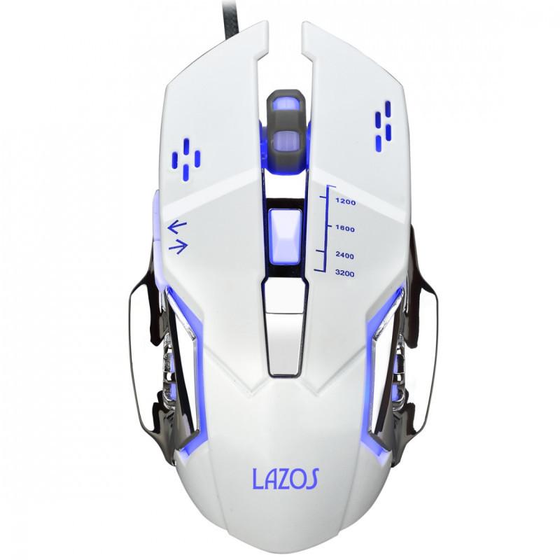 有線ゲーミングマウス 6ボタン 全ボタン設定可能 LAZOS ホワイト L-MSG6-W/5977ｘ１個/送料無料｜kawanetjigyoubu｜03
