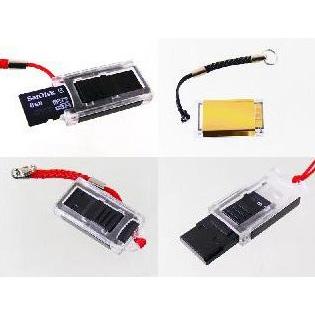 マイクロSDカードリーダー ピンク(スライド キーホルダータイプ) CR