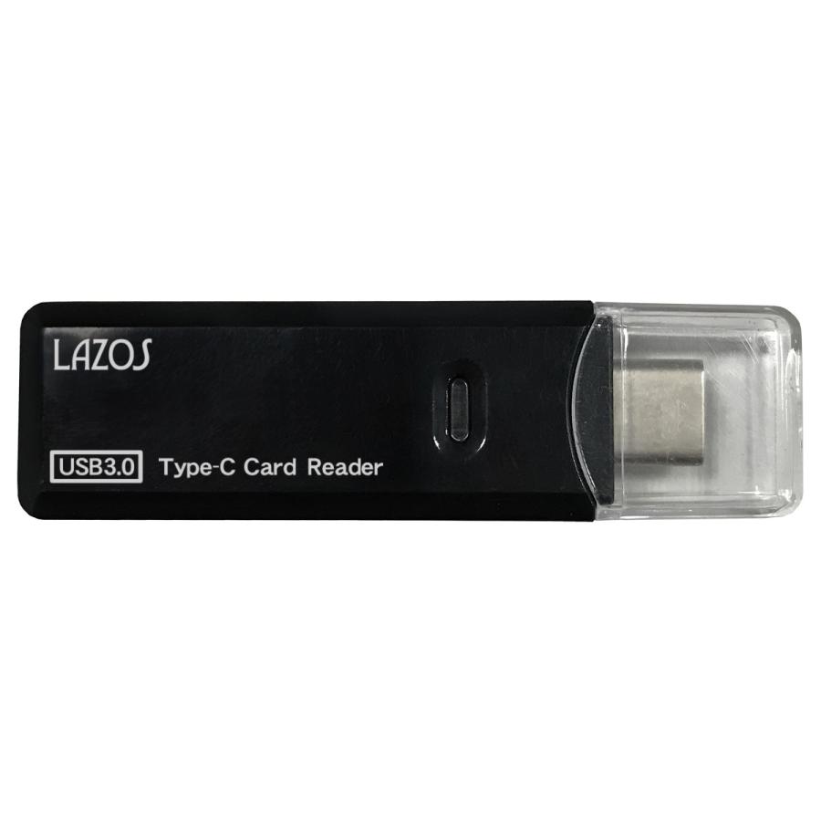 カードリーダー  （USB3.0 /スマホ・タブレット対応） USBタイプC SD&マイクロSD（SD/ SDHC/ SDXC）L-TCRS-3.0/3676 Lazosｘ１個/送料無料｜kawanetjigyoubu｜08