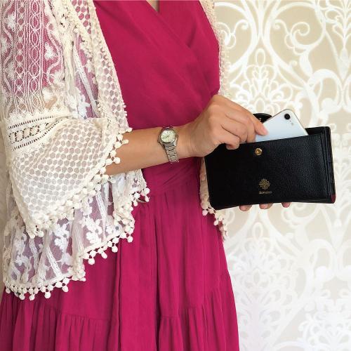 マルチポーチ お薬手帳牛革 本革 スマホも入る パスポート  母子手帳 オールインワン収納 ROMANO(ロマノ) 5306 |  | 18