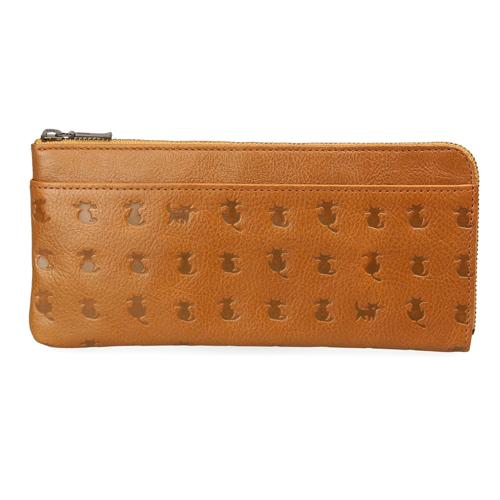 本革長財布 改良版】ソフトシュリンクレザー バイカラー ラウンドファスナー