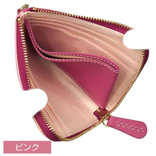 【新品未使用】長財布　ウォレット　牛革　スモーキーピンク 薄型 ラウンドファスナー財布 桜 サクラ 和柄 メンズ レディース