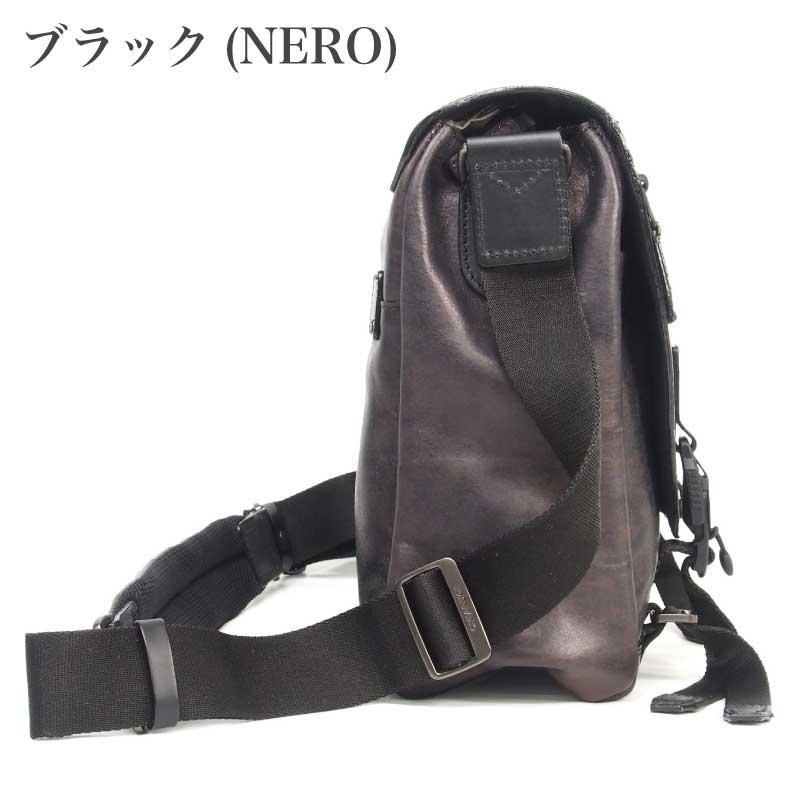 CHIARUGI キアルージ 本革 レザー メッセンジャーバッグ ショルダーバッグ 斜めがけ ヴィンテージ風 大容量 イタリア  アーバンジャーニー  20302  ブラック |  | 02