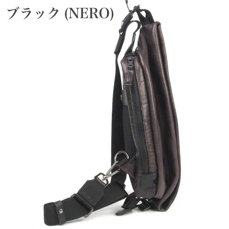 CHIARUGI キアルージ 本革 レザー ボディーバッグ メンズ 斜めがけ ヴィンテージ風 イタリア ブランド URBAN JOURNEY アーバンジャーニー  20308ブラック |  | 02
