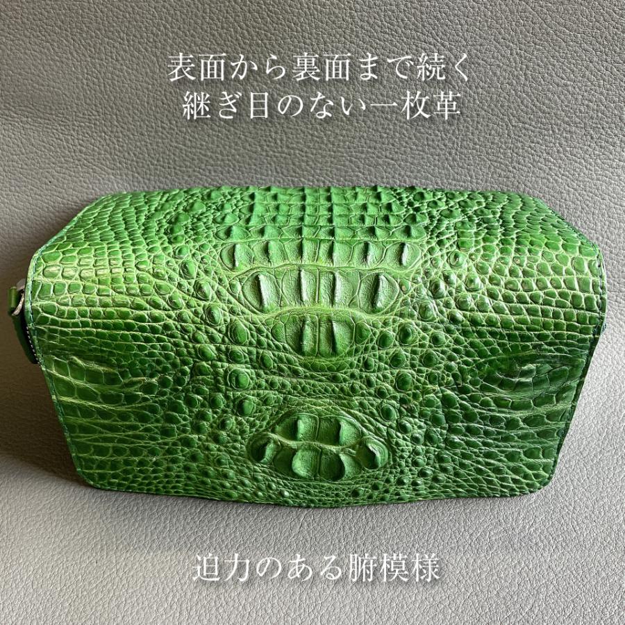 一枚革 クラウン クロコダイル ラウンドファスナ- 長財布 メンズ