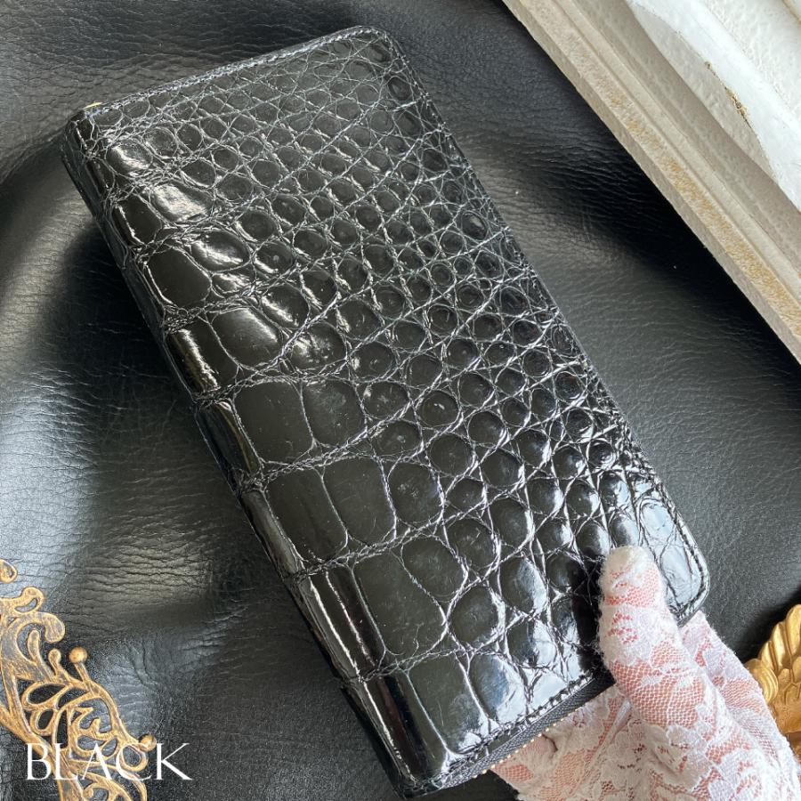 クロコダイル 長財布 ラウンドファスナー 小銭入れ付 シャイニング