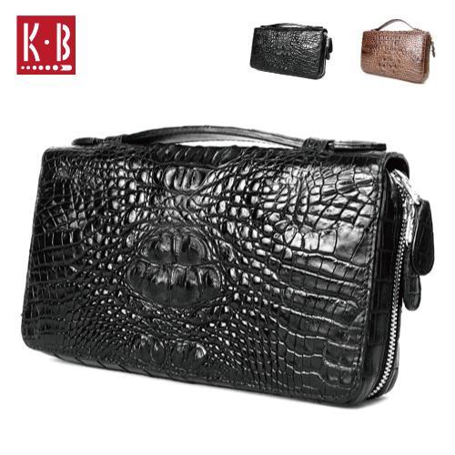 クロコダイル セカンドバッグ 頭付センター取り一枚革 1品物 日本製 カワノバッグ職人仕上げ オーダーメイド 受注生産 | 