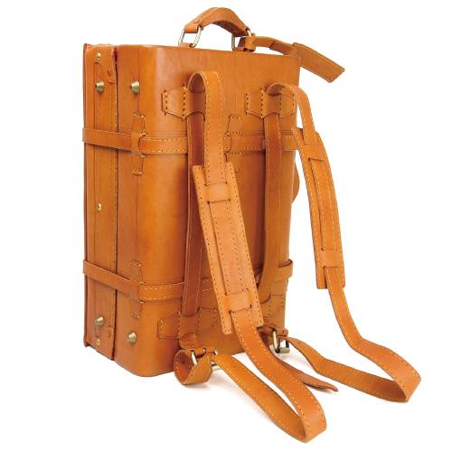 リュックサック型トランクケース 本体40cm 2way 牛革 ヌメ革