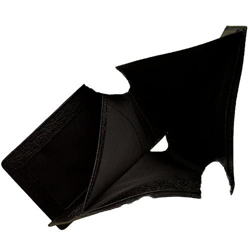 牛革 メール便送料無料 2つ折り財布 豚革型押し ブラック x ブラック カワノオリジナル |  | 02