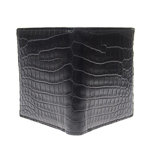 二つ折り財布 クロコダイル カード入れ KAWANO-JAPAN カワノジャパン 62914 ブラック マット仕上げ |  | 01