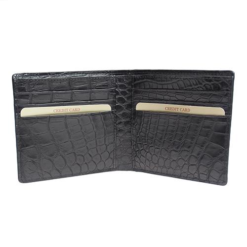 二つ折り財布 クロコダイル カード入れ KAWANO-JAPAN カワノジャパン 62914 ブラック マット仕上げ |  | 02