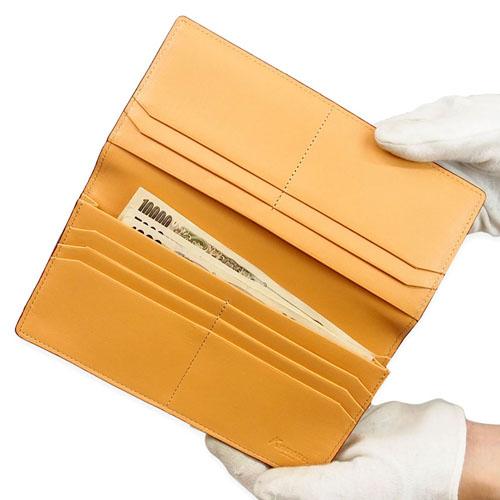 必ずもらえるキ−カバ−  コードバン 長財布 かぶせ 小銭入れ無し 薄型 束入れ  本革  馬革 一枚革  カワノバッグ KW-110 |  | 01