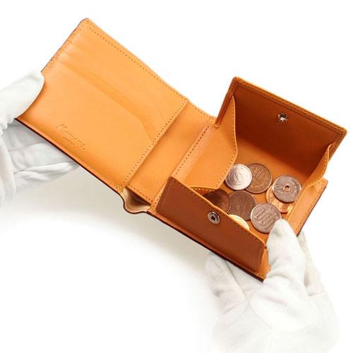 必ずもらえるキ−カバ−  コードバン 本革  馬革 一枚革 box型 コインケース 二つ折り財布 小銭入れ付きタイプ 札入れ    カワノバッグ KW-111 |  | 01