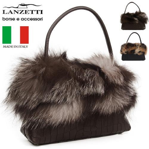 LANZETTI ランゼッティ Art.3333 イタリア製 牛革 軽量 ファー付き  