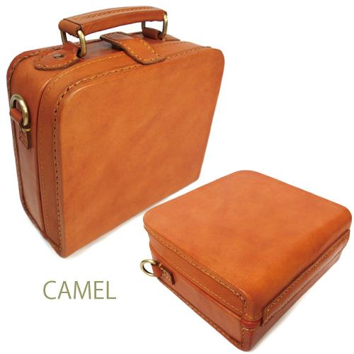 牛革 ヌメ革 スクエア型バッグ BOX型 ハンドメイド 2WAY ミニ  