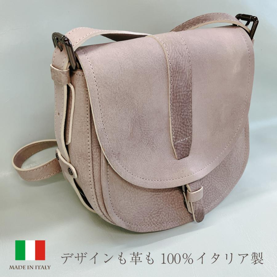 ブルーノロッシ Bruno Rossi イタリア製 本革 馬蹄型 ショルダーバッグ 