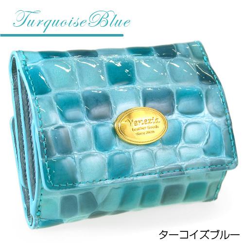 三つ折り財布 牛革 本革 BOX型小銭入れ ミニ財布 ショートウォレット ステンドグラス調 軽量  エナメル加工 STE-07 |  | 05