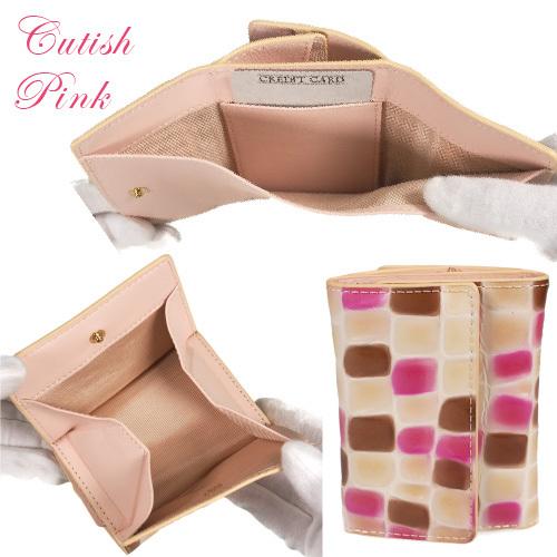 三つ折り財布 牛革 本革 BOX型小銭入れ ミニ財布 ショートウォレット ステンドグラス調 軽量  エナメル加工 STE-07 |  | 12