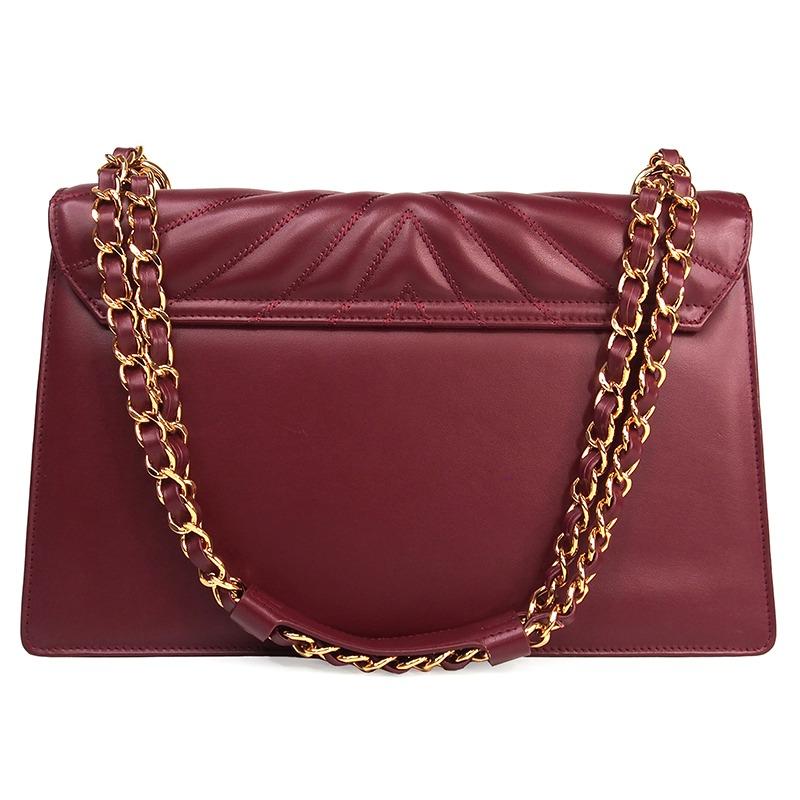 2025 秋冬 イタリア製 ヘリンボーン柄 本革 2WAY チェーン ショルダー