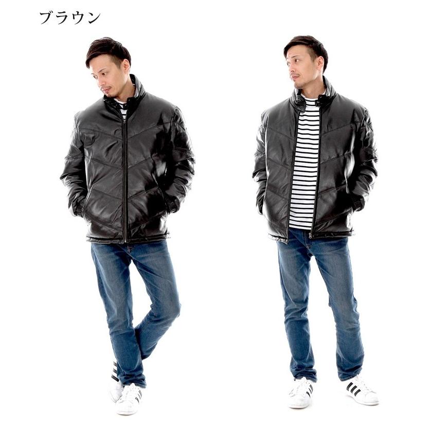 レザーダウンジャケット 革ジャン ダウンジャケット メンズ : 本 レザーダウンジャケット 革ジャン ダウンジャケット メンズ : 本