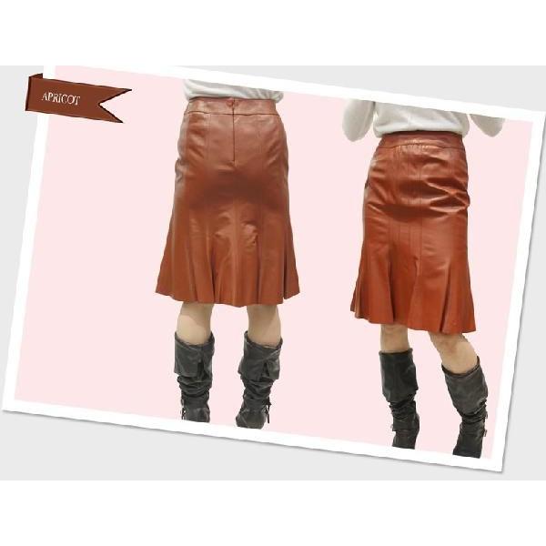 レザースカート マーメイドスカート ラム革 本革 レディース 革
