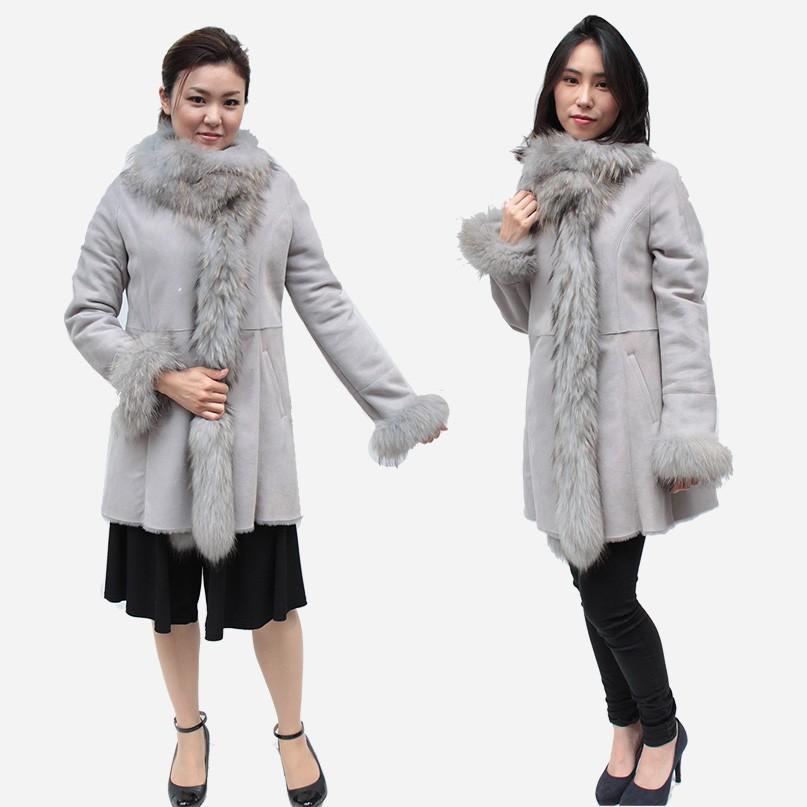 有名ブランドメーカー ムートンコート レディース 衿 前立 トリミング