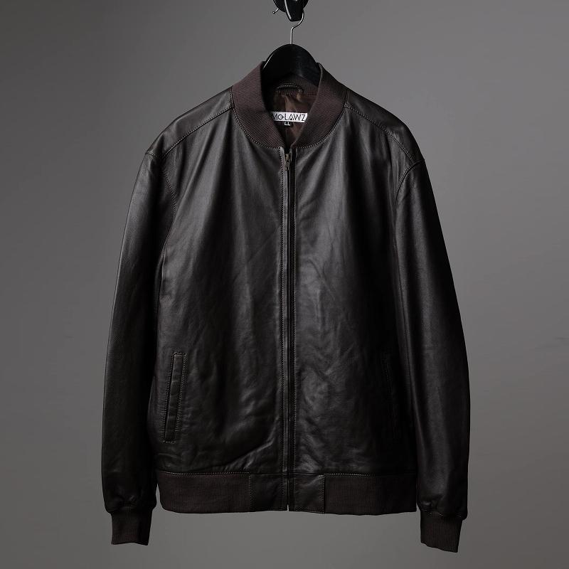 Mo-LAWS 大きいサイズ MA-1ジャケット レザージャケット 革ジャン