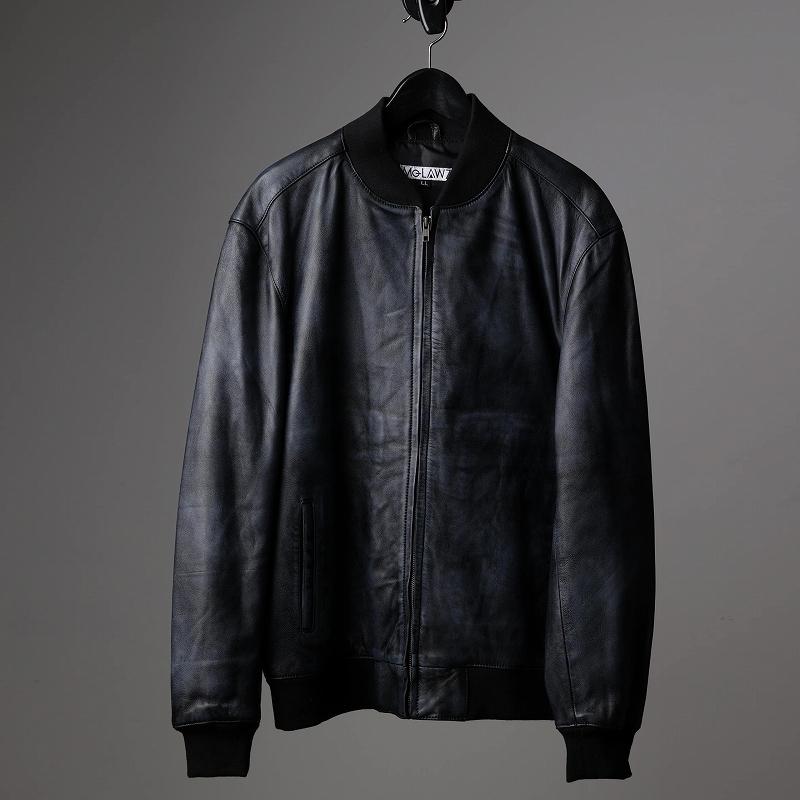 【希少】ヴィンテージレザージャケット ブルゾン 本革 ライナー取外し可 大きめ Mo-LAWS 大きいサイズ MA-1ジャケット レザージャケット 革ジャン