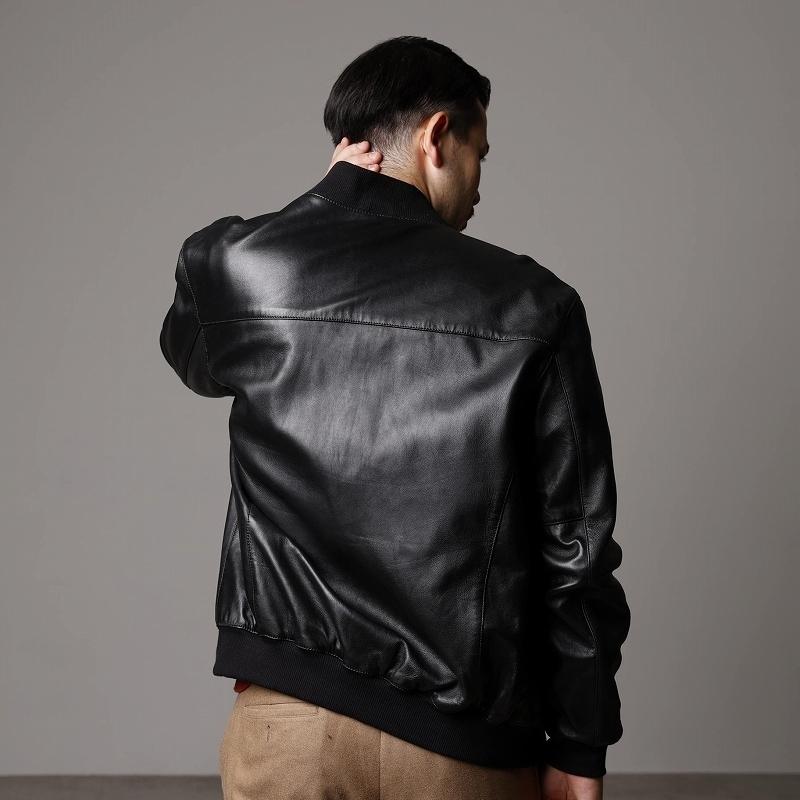 Mo-LAWS 大きいサイズ MA-1ジャケット レザージャケット 革ジャン