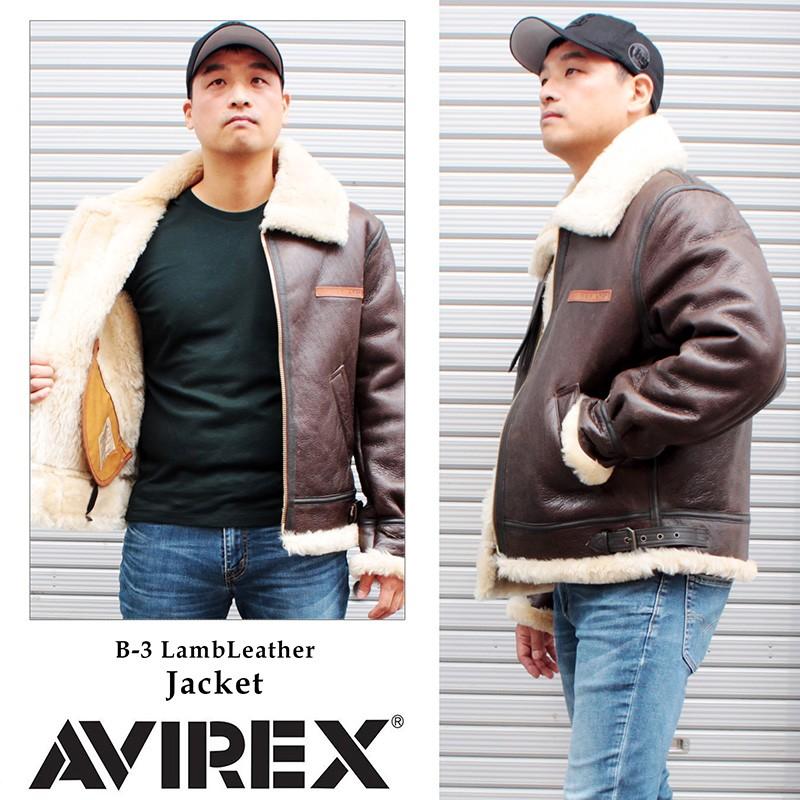 AVIREX 本革 B-3ジャケット ムートンジャケット メンズ USA フライト