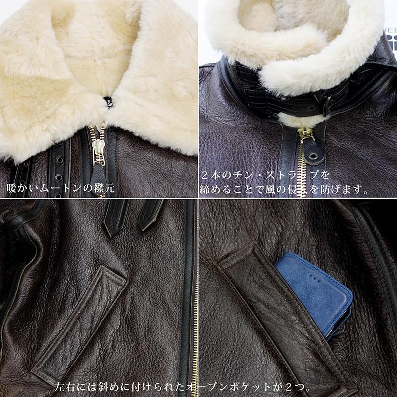 AVIREX 本革 B-3ジャケット ムートンジャケット メンズ USA AVIREX 本革 B-3ジャケット ムートンジャケット メンズ USA