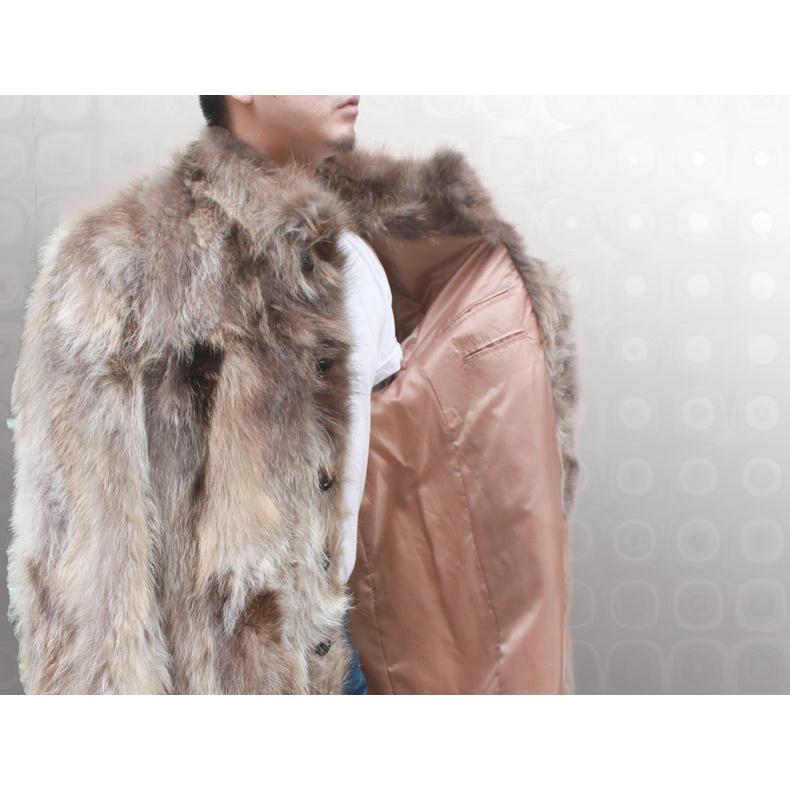 毛皮コート メンズ 皮の但馬屋 リアルラクーンファーロングコート