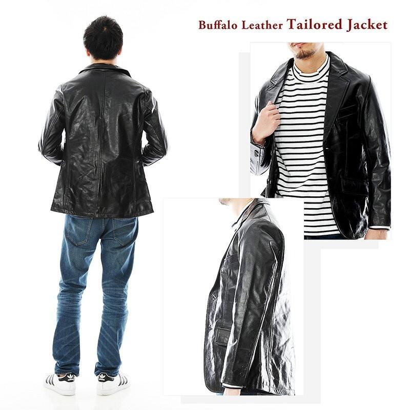 レザージャケット 革ジャケット テーラード メンズ : 本革 レザー 革