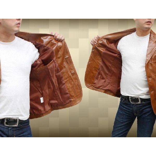 Y'2 LEATHER レザージャケット テーラードジャケットL　茶 レザーテーラードジャケット レザージャケット テーラードジャケット