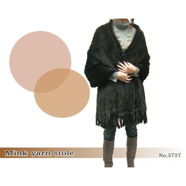 レディース 毛皮ストール ファーストール ミンクヤーンストール