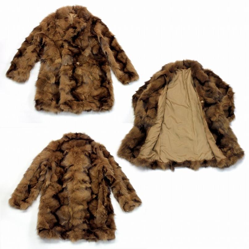 毛皮ジャケット メンズ FOX ファージャケット 90cm丈 キャメルカラー
