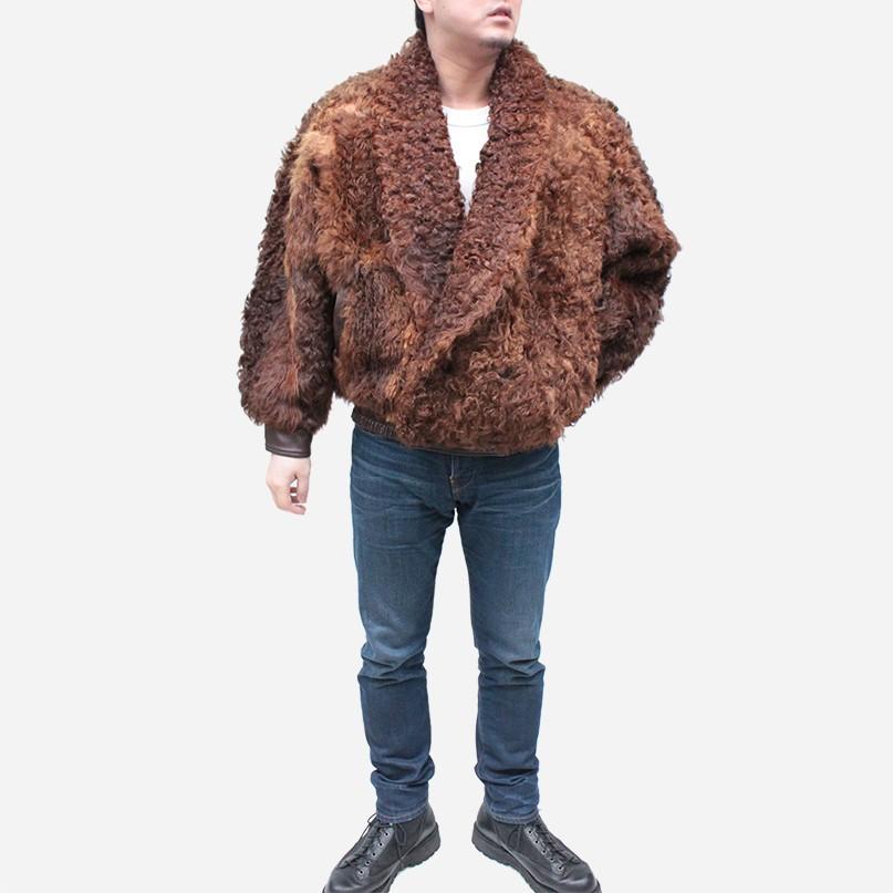 毛皮ブルゾン メンズ カラクルファーブルゾン 毛皮ジャケット 553-8