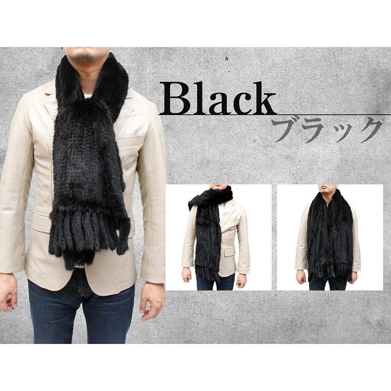 ファーストール 大判サイズ メンズ 毛皮マフラー ミンク 編み込み