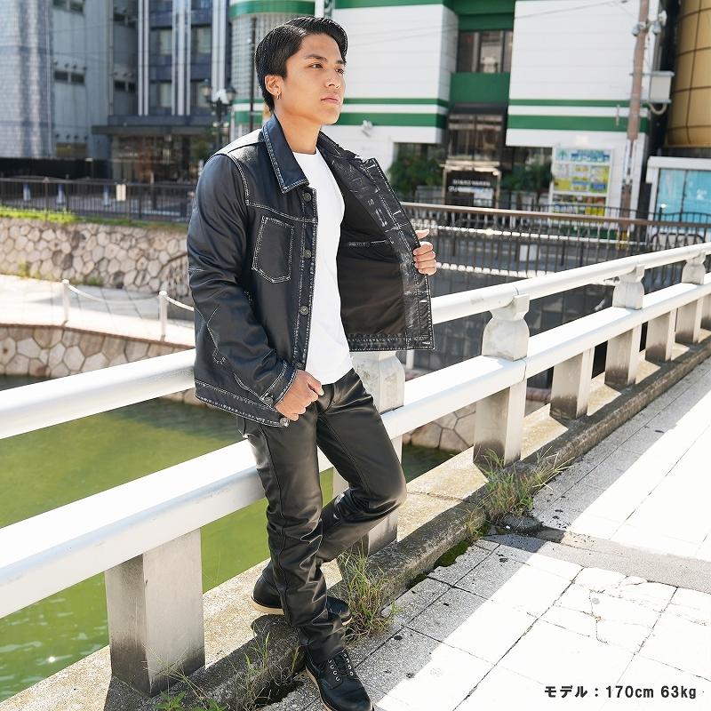 【美品】 vintage 羊革 レザージャケット ブラック メンズ Lサイズ 3万円台で買える！！本革レザージャケットが安く手に入る】名古屋店舗