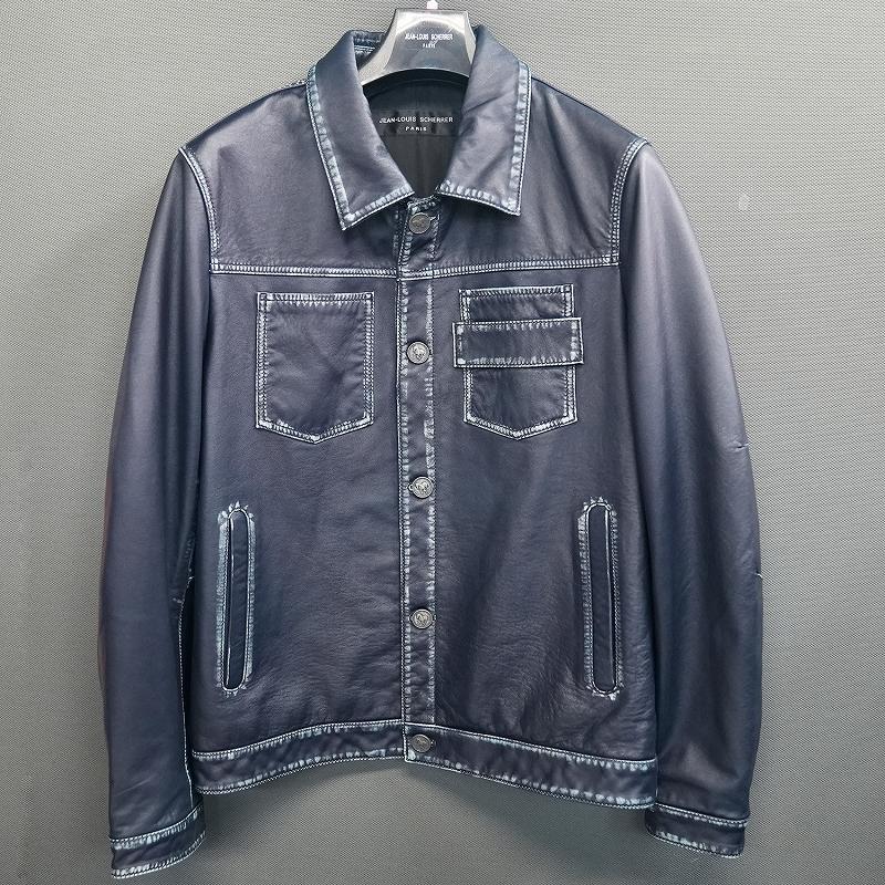 レザージャケット メンズ 馬革 Gジャンタイプ 本革 ブラック M/L/LL/3L