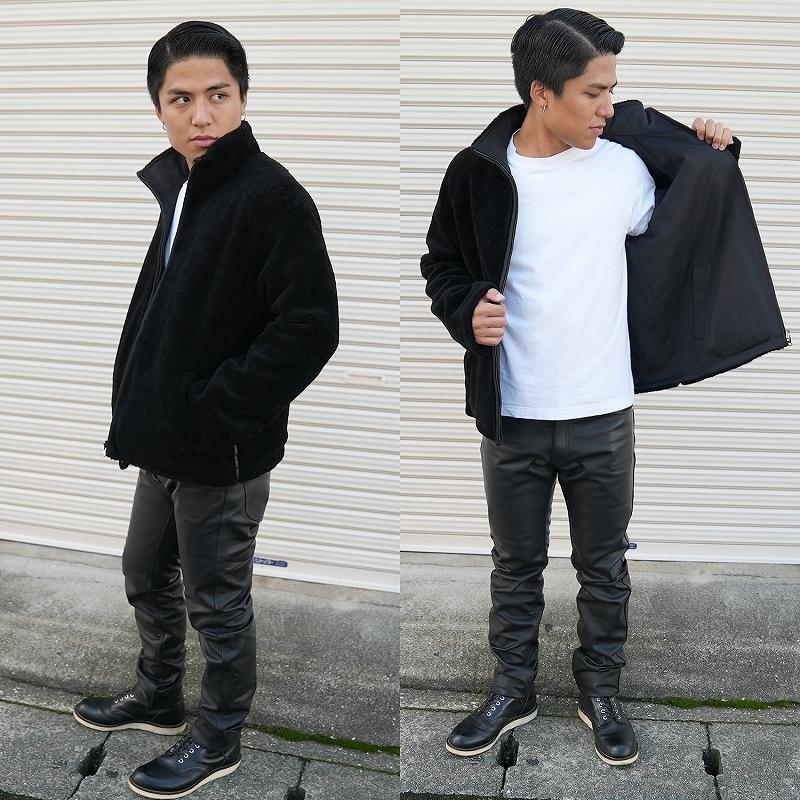 ファーブルゾン メンズ リバーシブルジャケット フリーサイズ ブラック