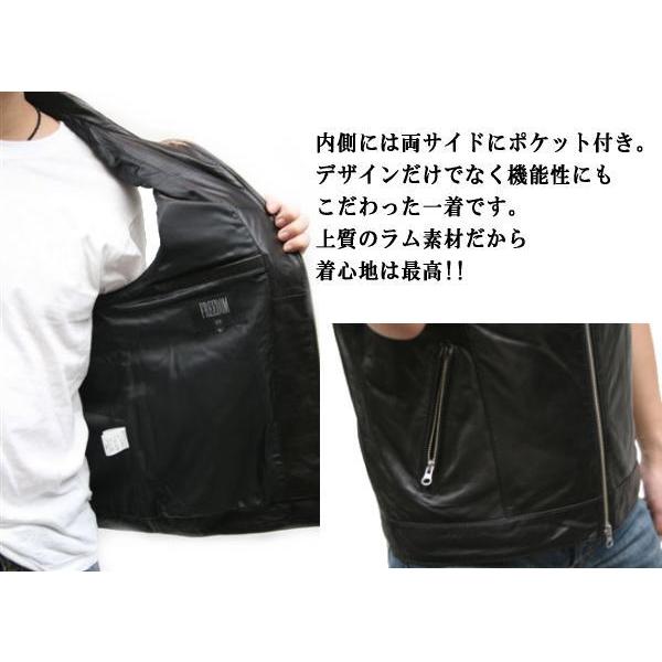 ベスト ジレ レザー 革ベスト ラム革 スタンドカラー : 本革 ベスト ジレ レザー 革ベスト ラム革 スタンドカラー : 本革