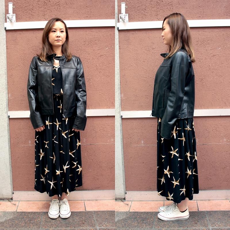 ラム革 シングルライダースジャケット レディース レザージャケット