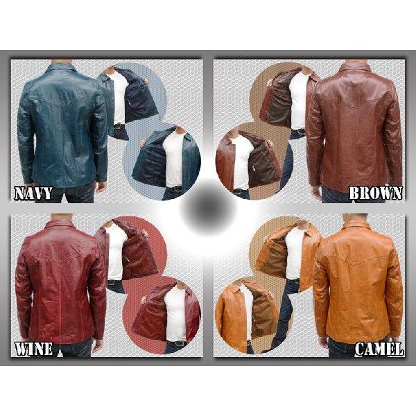 レザージャケット 7057 革ジャン メンズ バッファロー レザージャケット ステン